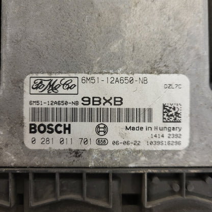 FORD ECU / 0281011701 / 6M51-12A650-NB / 9BXB / 1039S16296 / BOSCH