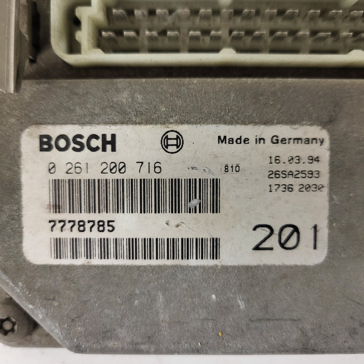 LANCIA Y10 ECU / 0261200716 / 7778785 / 00077787850 / BOSCH