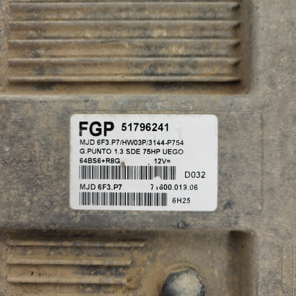 FIAT GRANDE PUNTO ECU / MJD 6F3.P7 / 51796241 / HW03P / 71600.019.06 / MAGNETI MARELLI