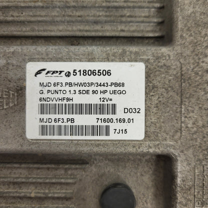 FIAT GRANDE PUNTO ECU / MJD 6F3.PB / 51806506 / HW03P / 71600.169.01 / MAGNETI MARELLI