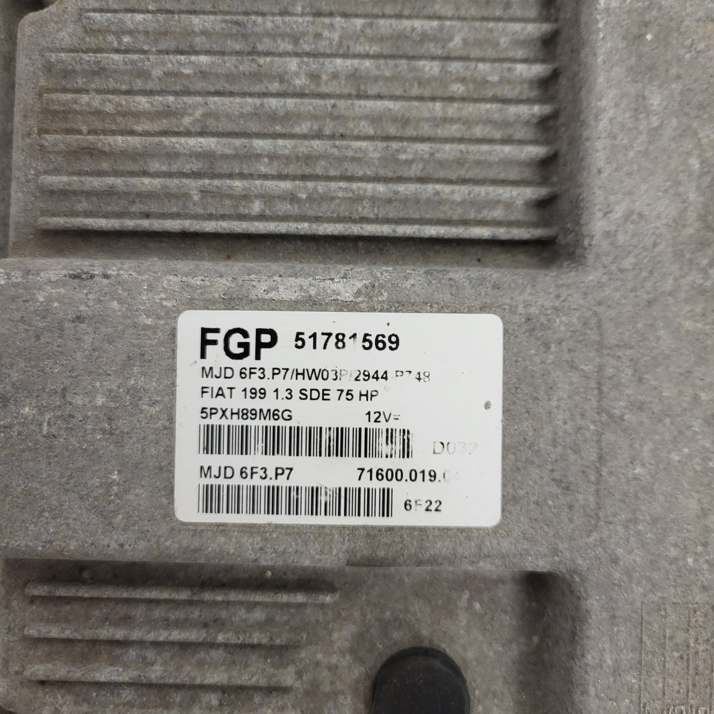 FIAT GRANDE PUNTO ECU / MJD 6F3.P7 / 51781569 / HW03P / 71600.169.04 / MAGNETI MARELLI