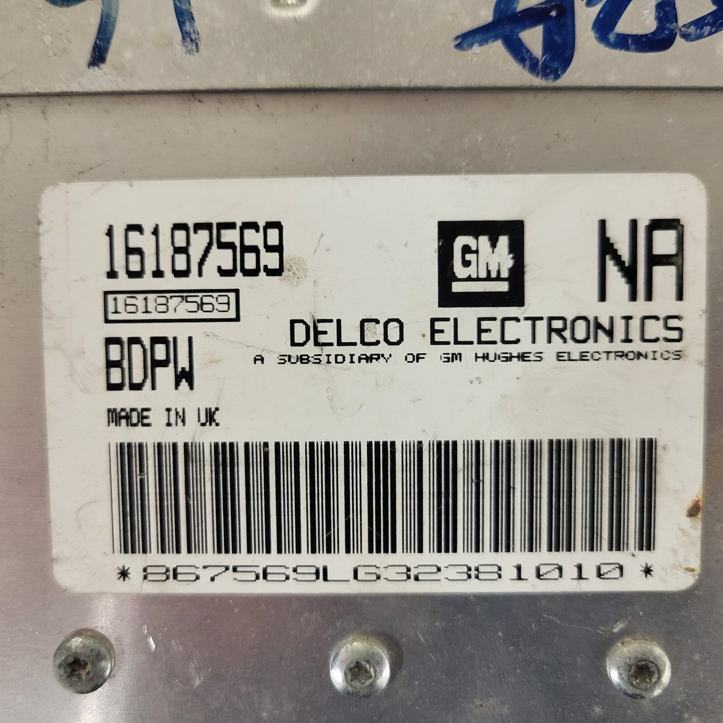 Opel ECU / 16187569 / NA / BDPW / DELCO