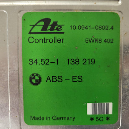 BMW E36 ABS ECU ATE / 34.52-1 138219 / 10.094-0802.4 / 5WK8402 / 1138219