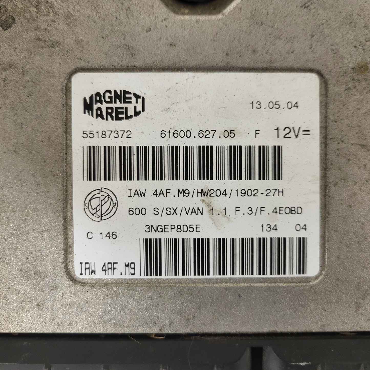 Fiat Seicento 600 ECU / 55187372 / IAW4AF.M9 / 61600.627.05 / MAGNETI MARELLI