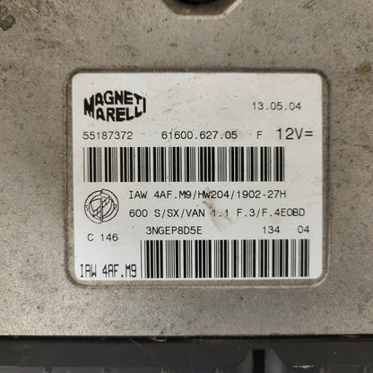 Fiat Seicento 600 ECU / 55187372 / IAW4AF.M9 / 61600.627.05 / MAGNETI MARELLI