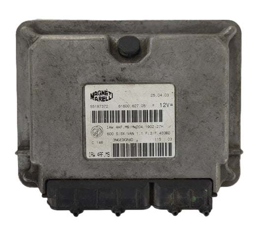 Fiat Seicento 600 ECU / 55187372 / IAW4AF.M9 / 61600.627.05 / MAGNETI MARELLI
