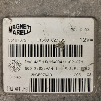 Fiat Seicento 600 ECU / 55187372 / IAW4AF.M9 / 61600.627.05 / MAGNETI MARELLI