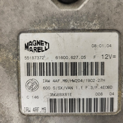 Fiat Seicento 600 ECU / 55187372 / IAW4AF.M9 / 61600.627.05 / MAGNETI MARELLI