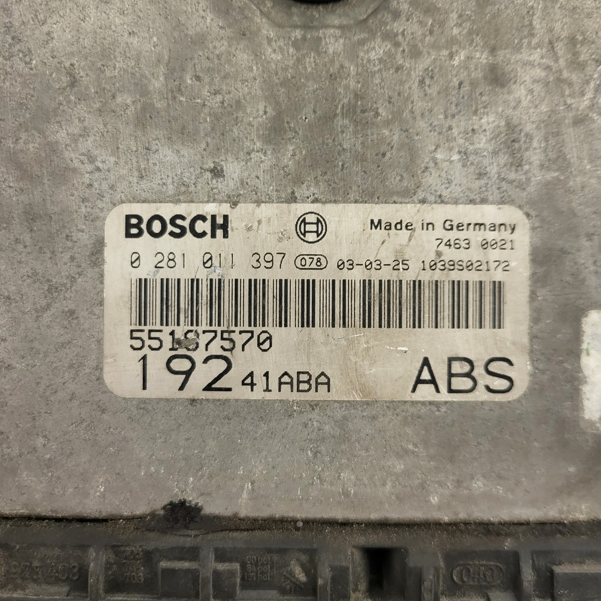 FIAT STILO ECU / 0281011397 / 55187570 / BOSCH - C29-15 - 2