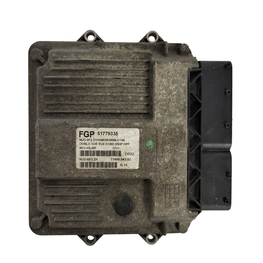 FIAT DOBLO ECU / 51779335 / MJD 6F3.D1 / HW03R / 71600.043.02 / MAGNETI MARELLI