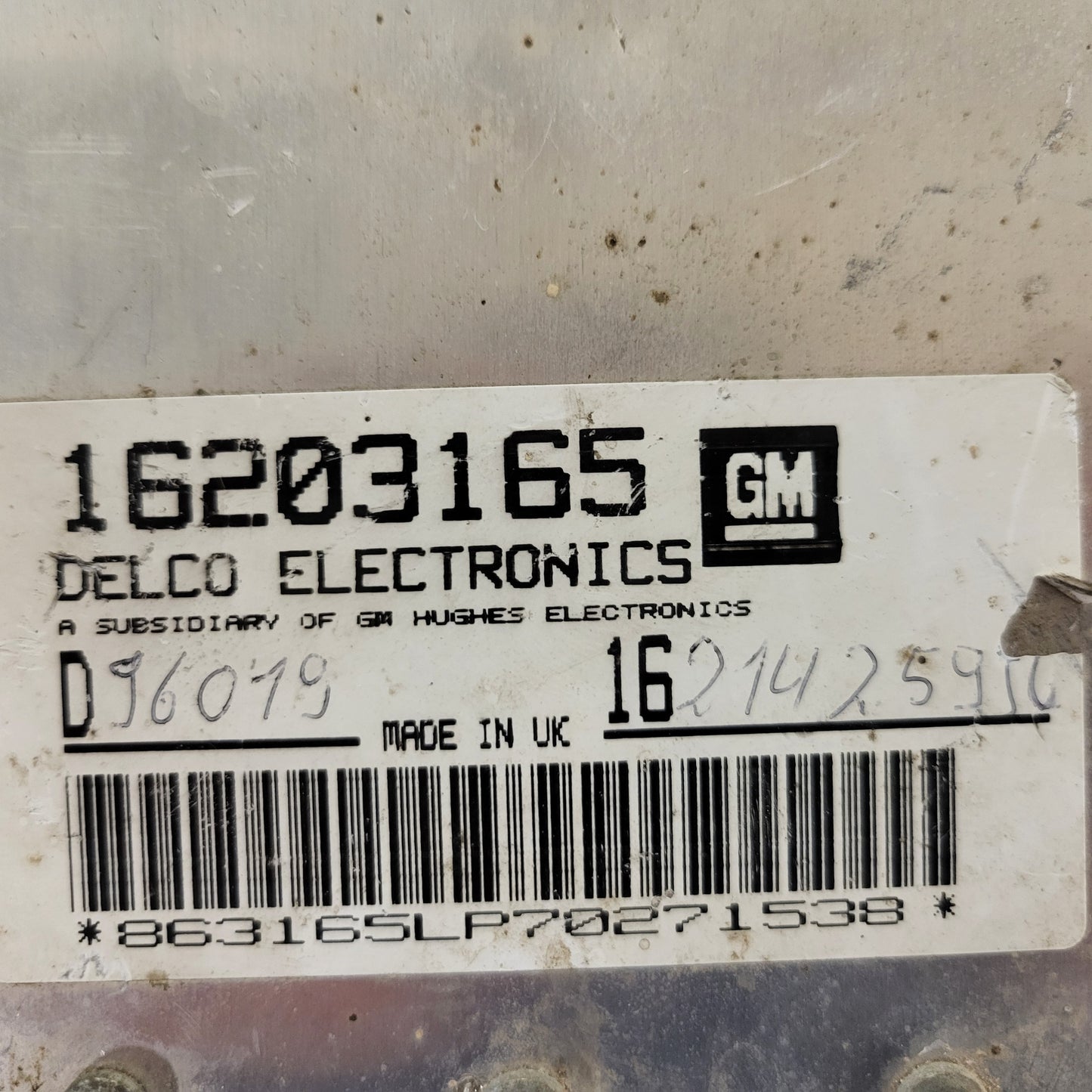 OPEL VECTRA B ASTRA ECU / 16203165 / D96019 / DELCO