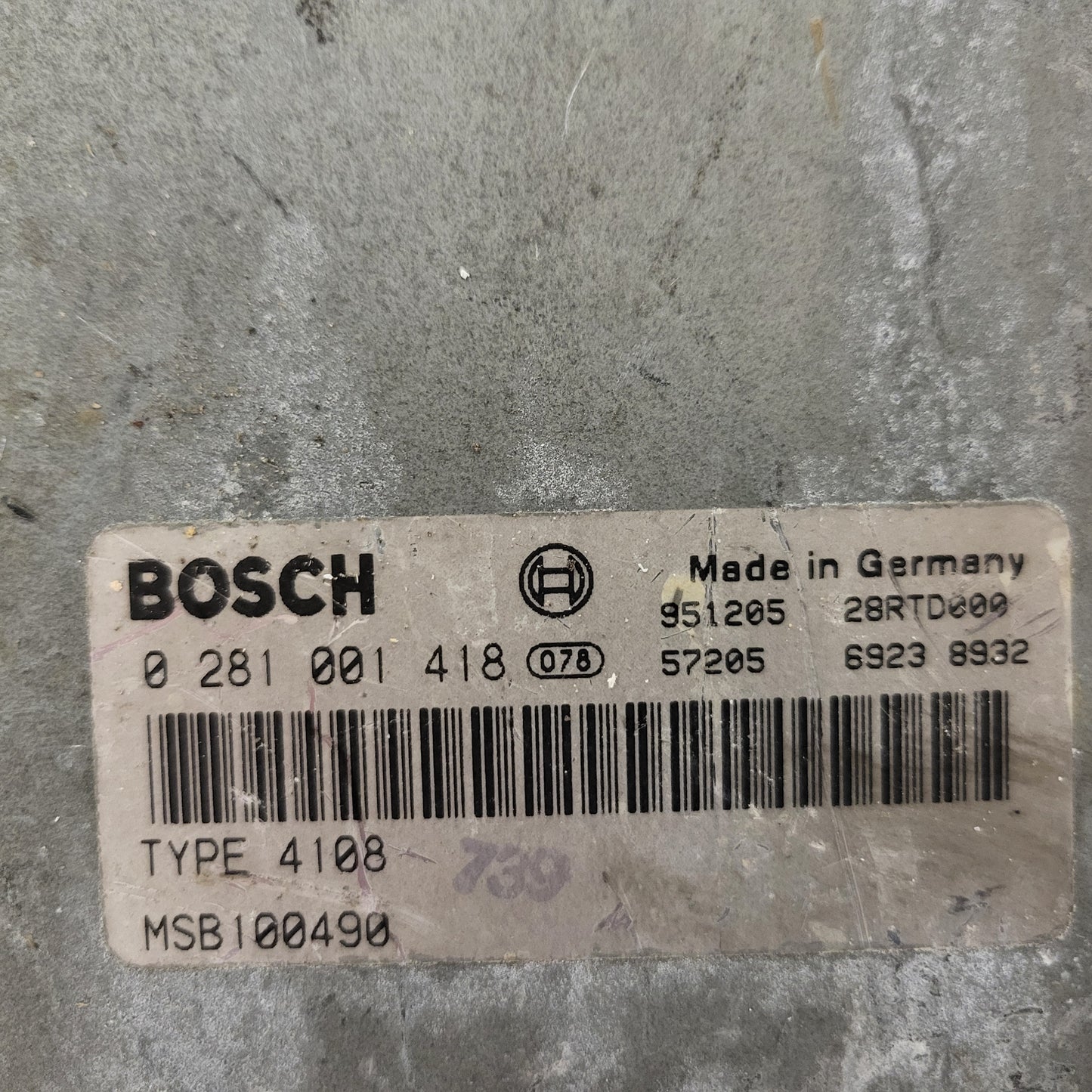 ROVER ECU / 0281001418 / MSB100490 / TYPE 4108 / BOSCH