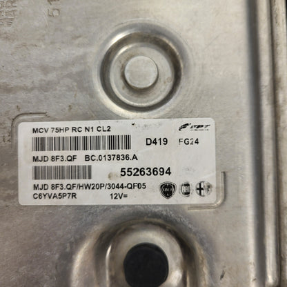 FIAT FIORINO BIPPER ECU / 55263694 / MJD 8F3.QF / HW20P / BC.0137836.A / MAGNETI MARELLI