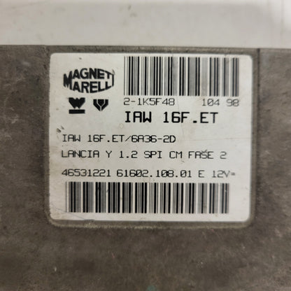 LANCIA YPSILON 1.2 ECU / IAW 16F.ET / 46531221 / 61602.108.01 / MAGNETI MARELLI - C30-10 - 2