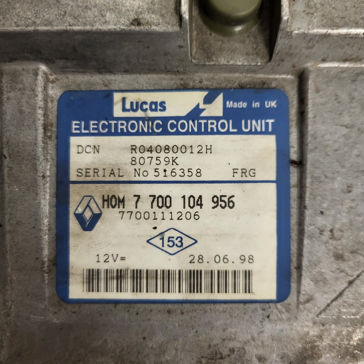 RENAULT KANGOO ECU / R04080012H / 7700104956 / 7700111206 / LUCAS