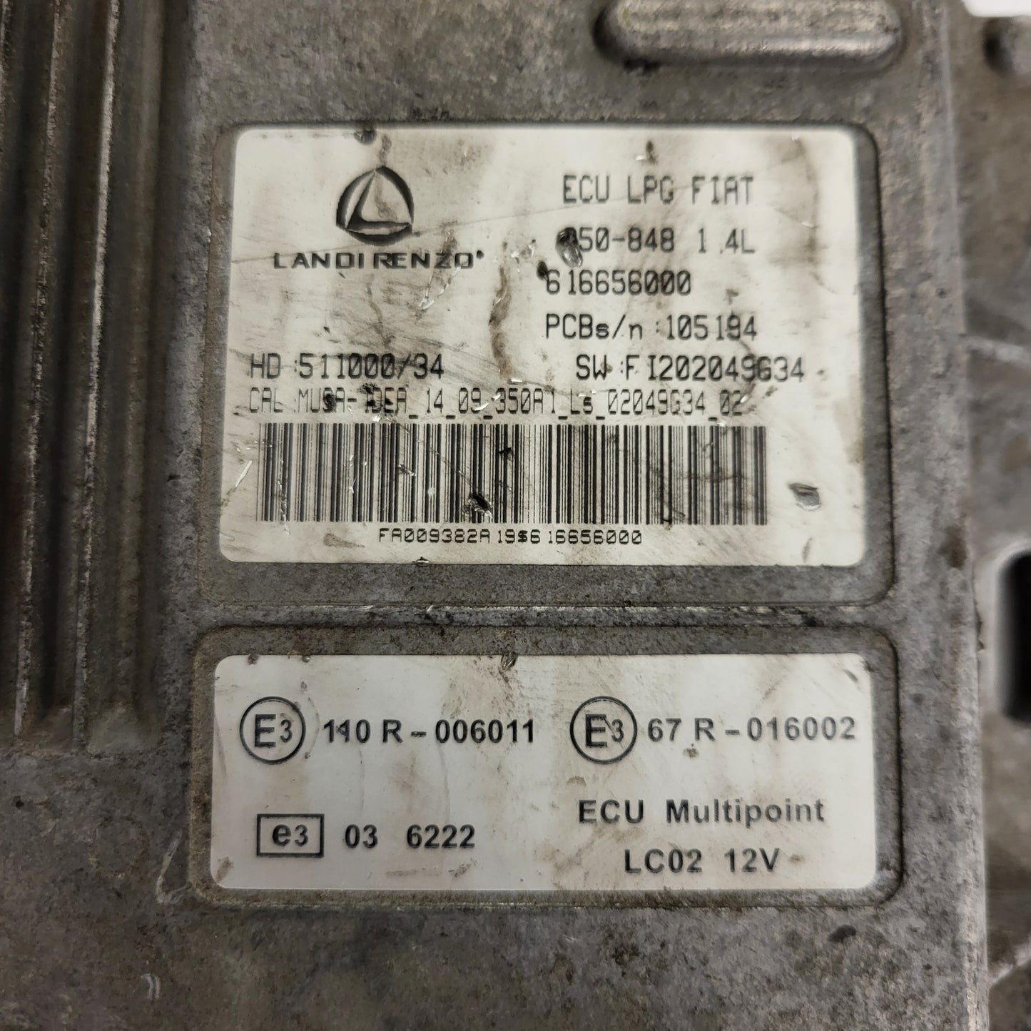 LANCIA MUSA FIAT IDEA ECU / 616656000 / :FI202049634 / 511000/34 / 105194 / LANDI RENZO