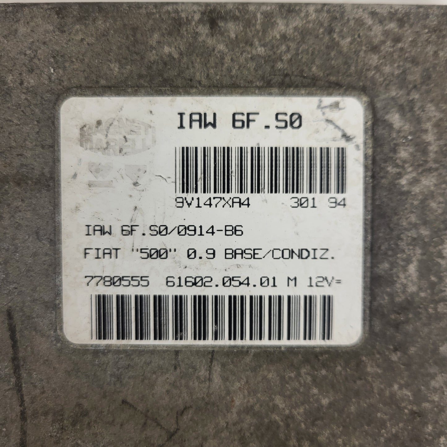 FIAT 500 ECU / IAW 6F.S0 / 7780555 / 61602.054.01 / MAGNETI MARELLI