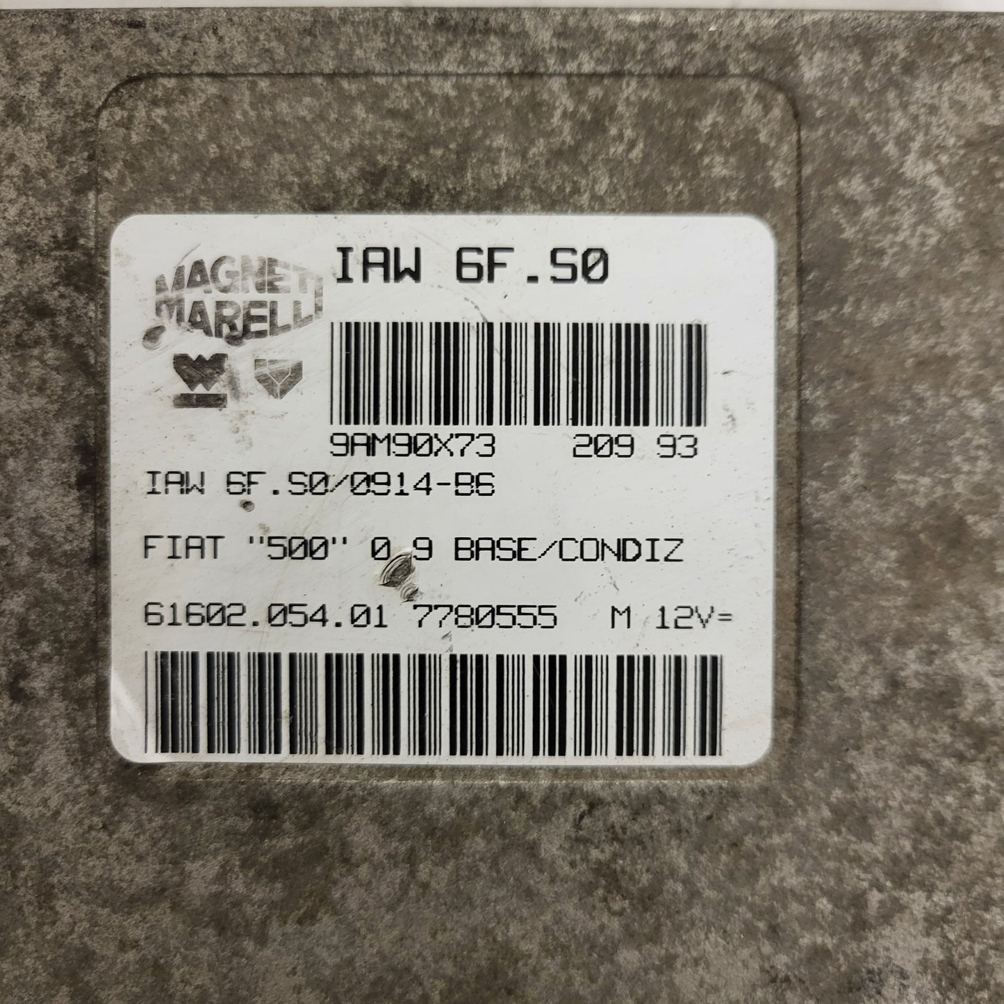 FIAT 500 ECU / IAW 6F.S0 / 7780555 / 61602.054.01 / MAGNETI MARELLI