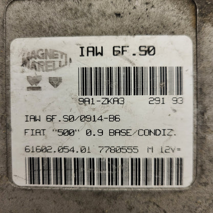 FIAT 500 ECU / IAW 6F.S0 / 7780555 / 61602.054.01 / MAGNETI MARELLI