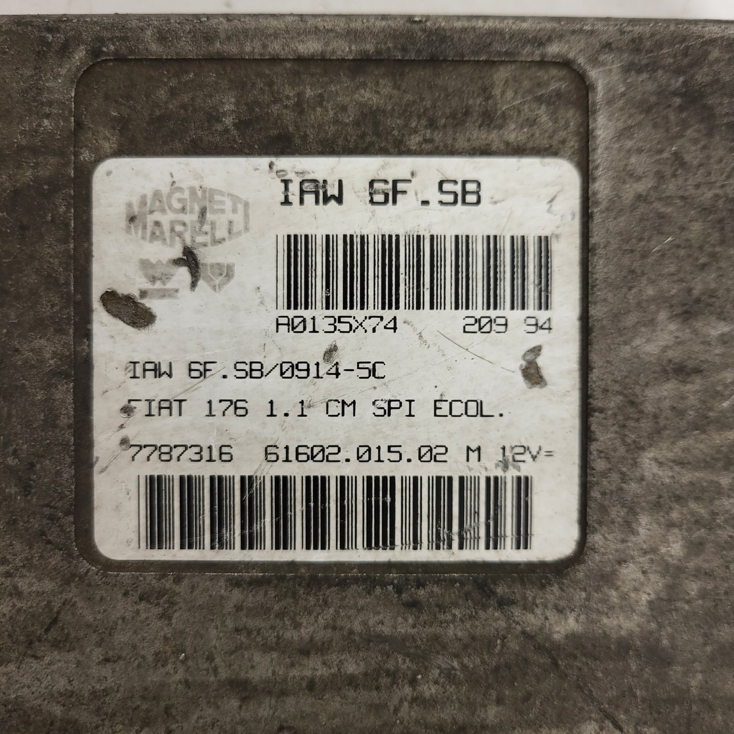 FIAT PUNTO ECU / 7787316 / IAW 6F.SB / 61602.015.02 / MAGNETI MARELLI