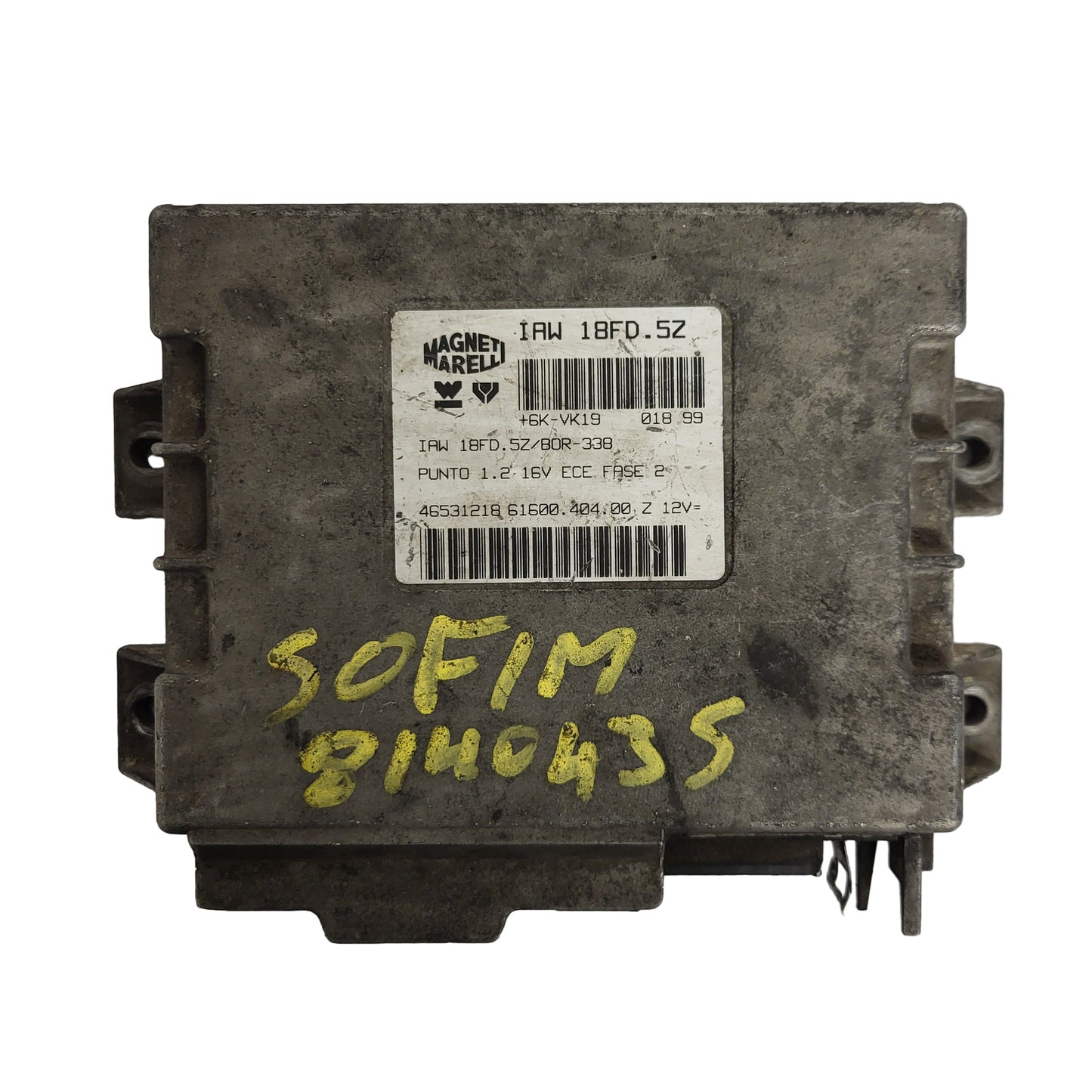 Fiat Punto 1.2 16V ECU / IAW 18FD.5Z / 46531218 / 61600.404.00 / MAGNETI MARELLI