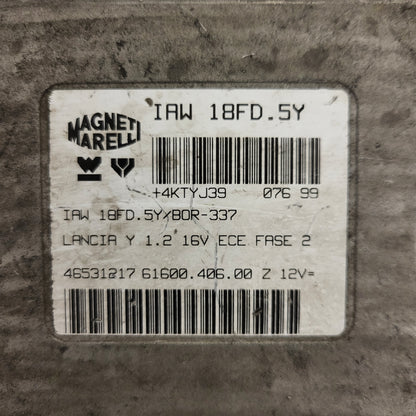 LANCIA Y 1.2 16V ECU / 46531217 / IAW 18FD.5Y / 61600.406.00 / MAGNETI MARELLI