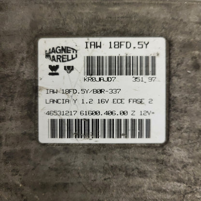 LANCIA Y 1.2 16V ECU / 46531217 / IAW 18FD.5Y / 61600.406.00 / MAGNETI MARELLI