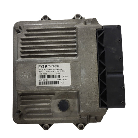 Fiat Punto 1.3 ECU / 55186608 / MJD 6JF.P3 / HW01B / MAGNETI MARELLI