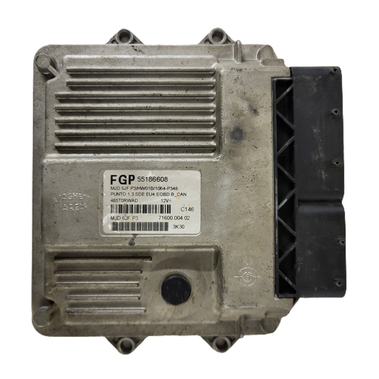 Fiat Punto 1.3 ECU / 55186608 / MJD 6JF.P3 / HW01B / MAGNETI MARELLI