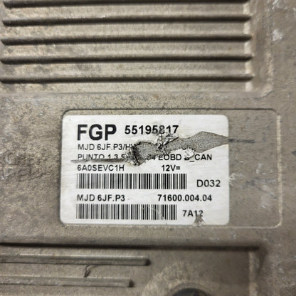 FIAT PUNTO ECU / MJD 6JF.P3 / 55195817 / HW1BM / 71600.053.00 / MAGNETI MARELLI