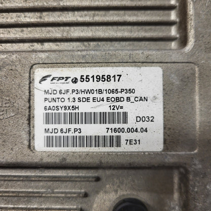 FIAT PUNTO ECU / MJD 6JF.P3 / 55195817 / HW1BM / 71600.053.00 / MAGNETI MARELLI