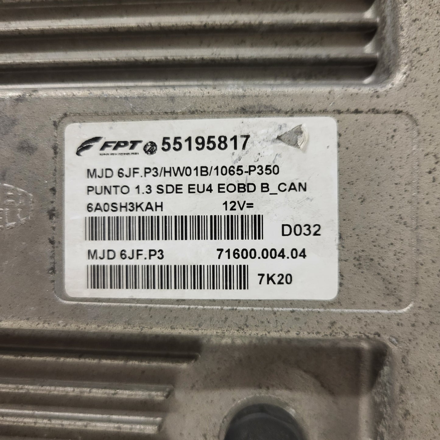 FIAT PUNTO ECU / MJD 6JF.P3 / 55195817 / HW1BM / 71600.053.00 / MAGNETI MARELLI