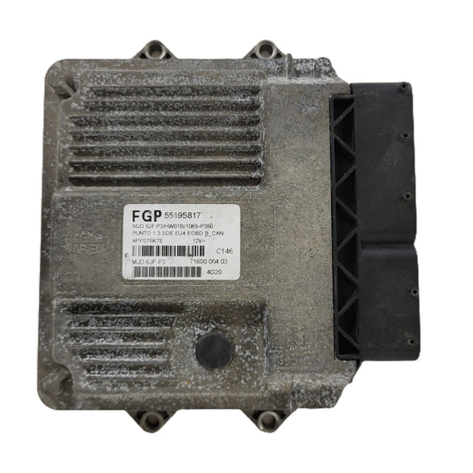FIAT PUNTO ECU / MJD 6JF.P3 / 55195817 / HW1BM / 71600.053.00 / MAGNETI MARELLI