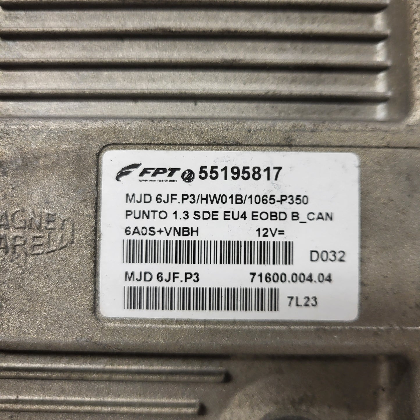 FIAT PUNTO ECU / MJD 6JF.P3 / 55195817 / HW1BM / 71600.053.00 / MAGNETI MARELLI