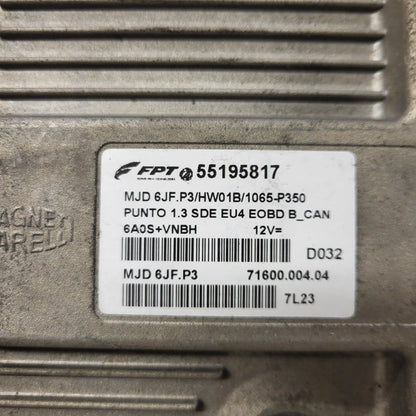 FIAT PUNTO ECU / MJD 6JF.P3 / 55195817 / HW1BM / 71600.053.00 / MAGNETI MARELLI