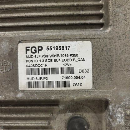 FIAT PUNTO ECU / MJD 6JF.P3 / 55195817 / HW1BM / 71600.053.00 / MAGNETI MARELLI