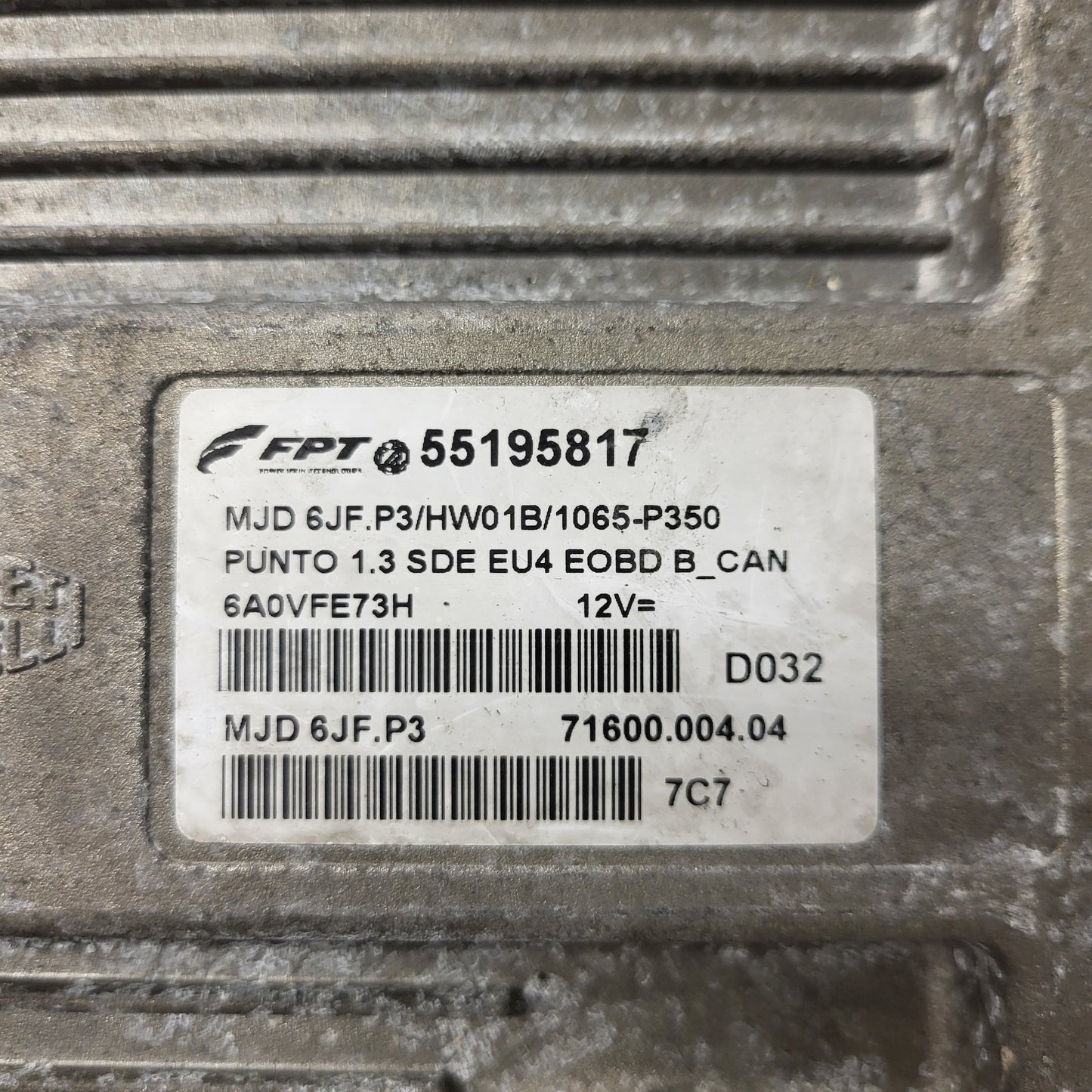 FIAT PUNTO ECU / MJD 6JF.P3 / 55195817 / HW1BM / 71600.053.00 / MAGNETI MARELLI
