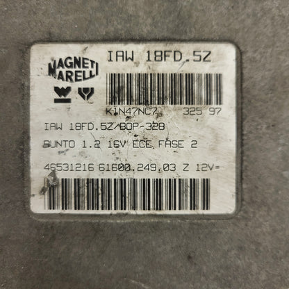 FIAT PUNTO 1.2 16V ECU / IAW 18FD.5Z / 46531216 / 61600.249.03 / MAGNETI MARELLI