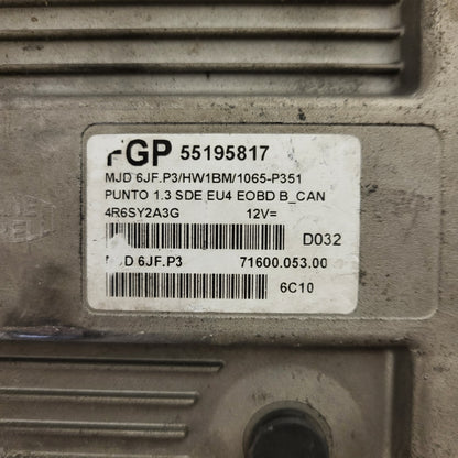 FIAT PUNTO ECU / MJD 6JF.P3 / 55195817 / HW1BM / 71600.053.00 /  MAGNETI MARELLI