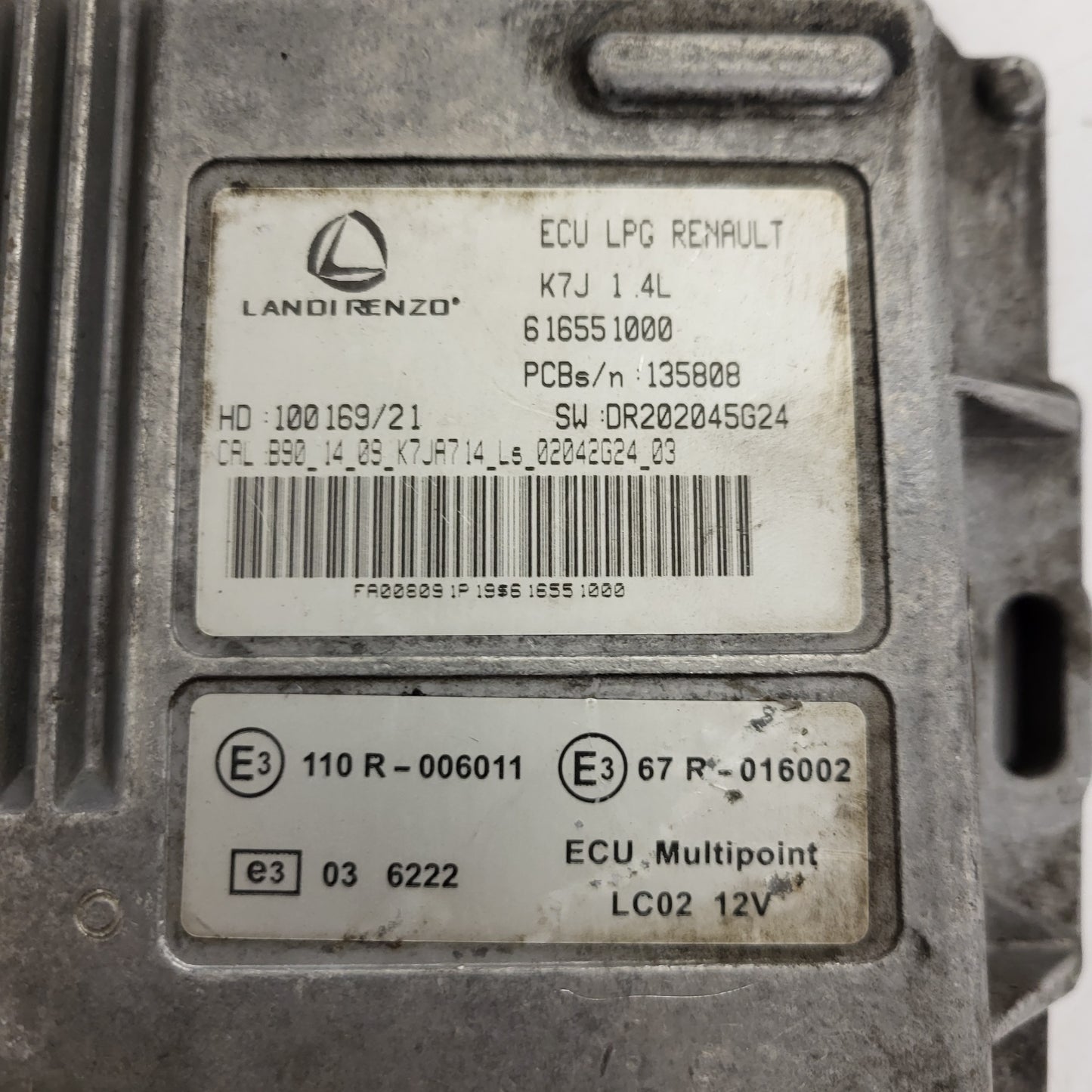 RENAULT ECU LPG / K7J 1.4L / 616551000 / 100169/21 / 135808 / LANDI RENZO