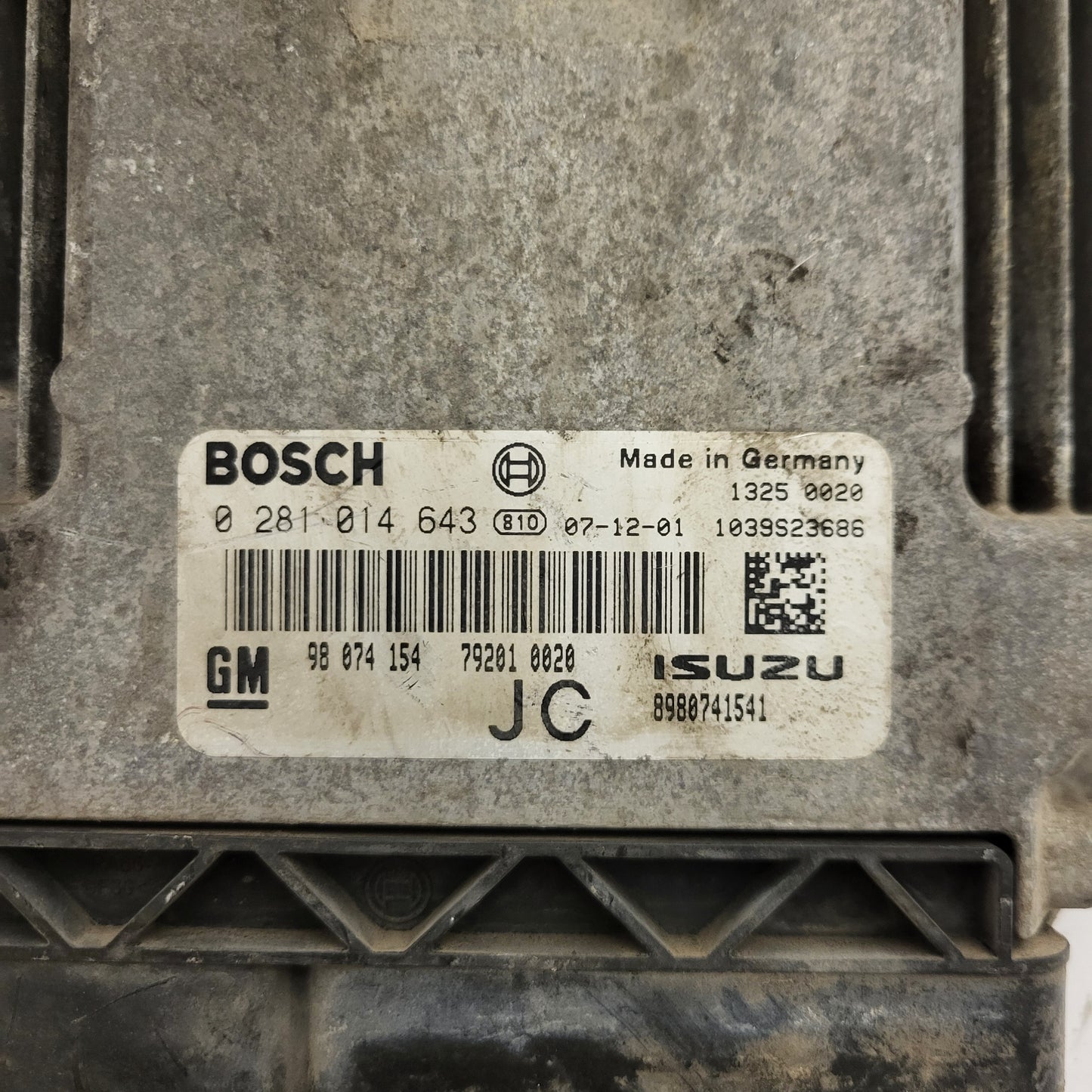 OPEL ASTRA H ECU / 0281014643 / 98074154 / JC / BOSCH