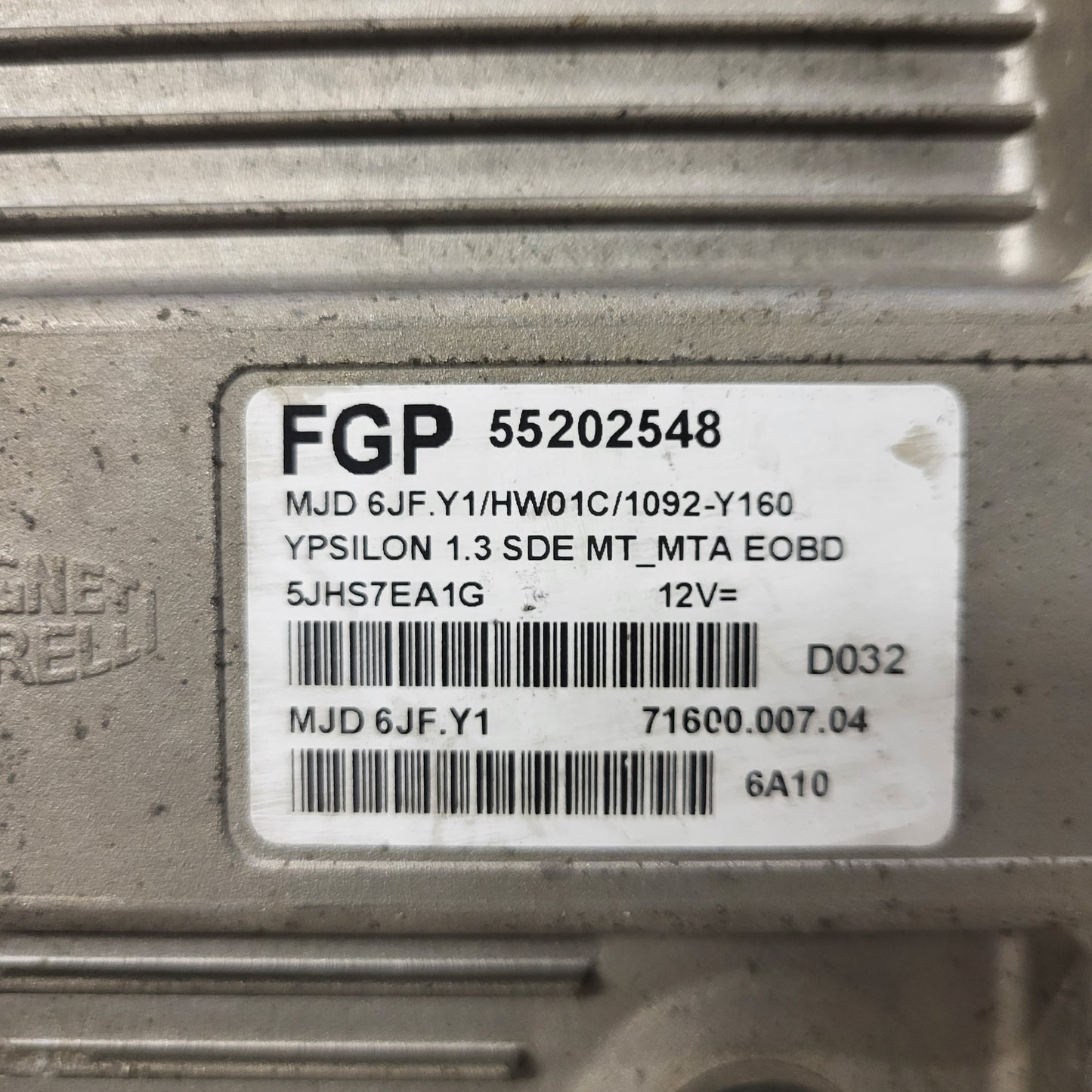 LANCIA Y YPSILON ECU / MJD 6JF.Y1 / 55202548 / HW01C / MAGNETI MARELLI