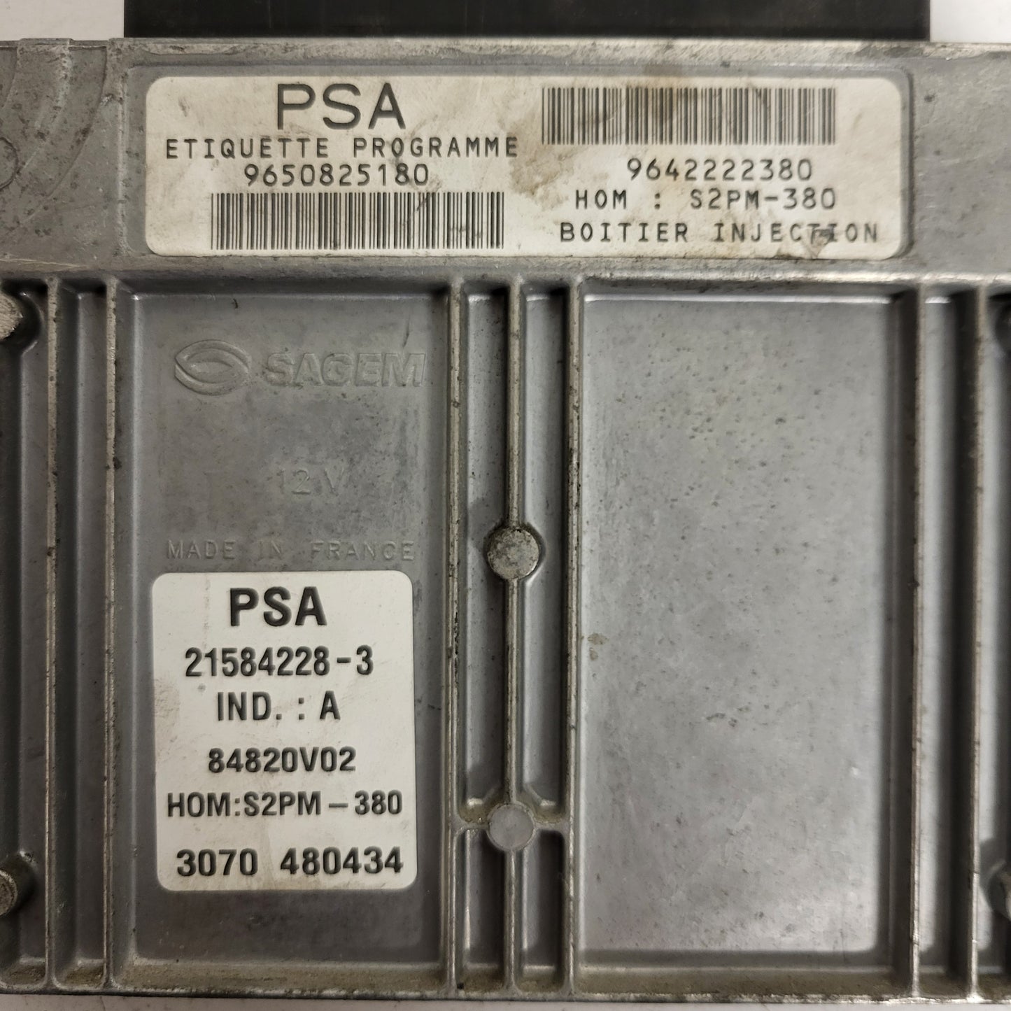 PEUGEOT CITROEN ECU / 21584228-3 / 9650825180 / 9642222380 / S2PM-380 / SAGEM