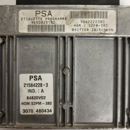 PEUGEOT CITROEN ECU / 21584228-3 / 9650825180 / 9642222380 / S2PM-380 / SAGEM