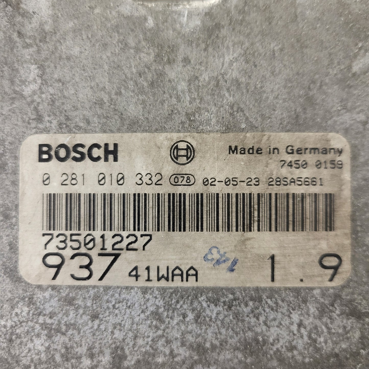 ALFA ROMEO 147 ECU / 0281010332 / 73501227 / 93741WAA / BOSCH