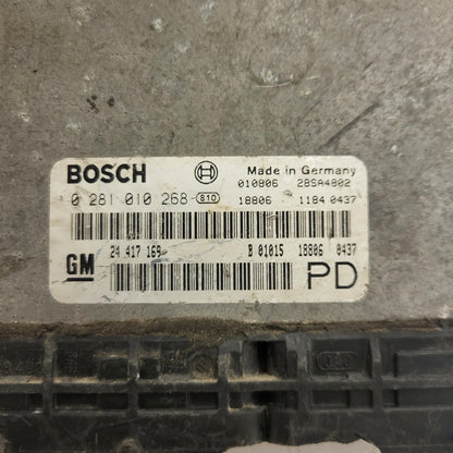 Opel Zafira 2.0 ECU / 0281010268 / 24417169 / BOSCH - C38-11 - 2