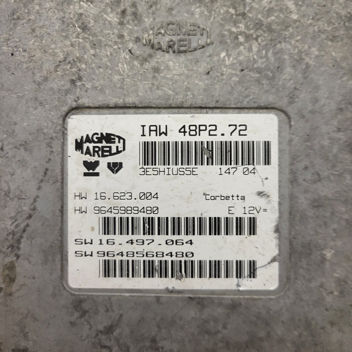 PEUGEOT CITROEN ECU / IAW 48P2.72 / SW 9648568480 / HW 9645989480 / MAGNETI MARELLI