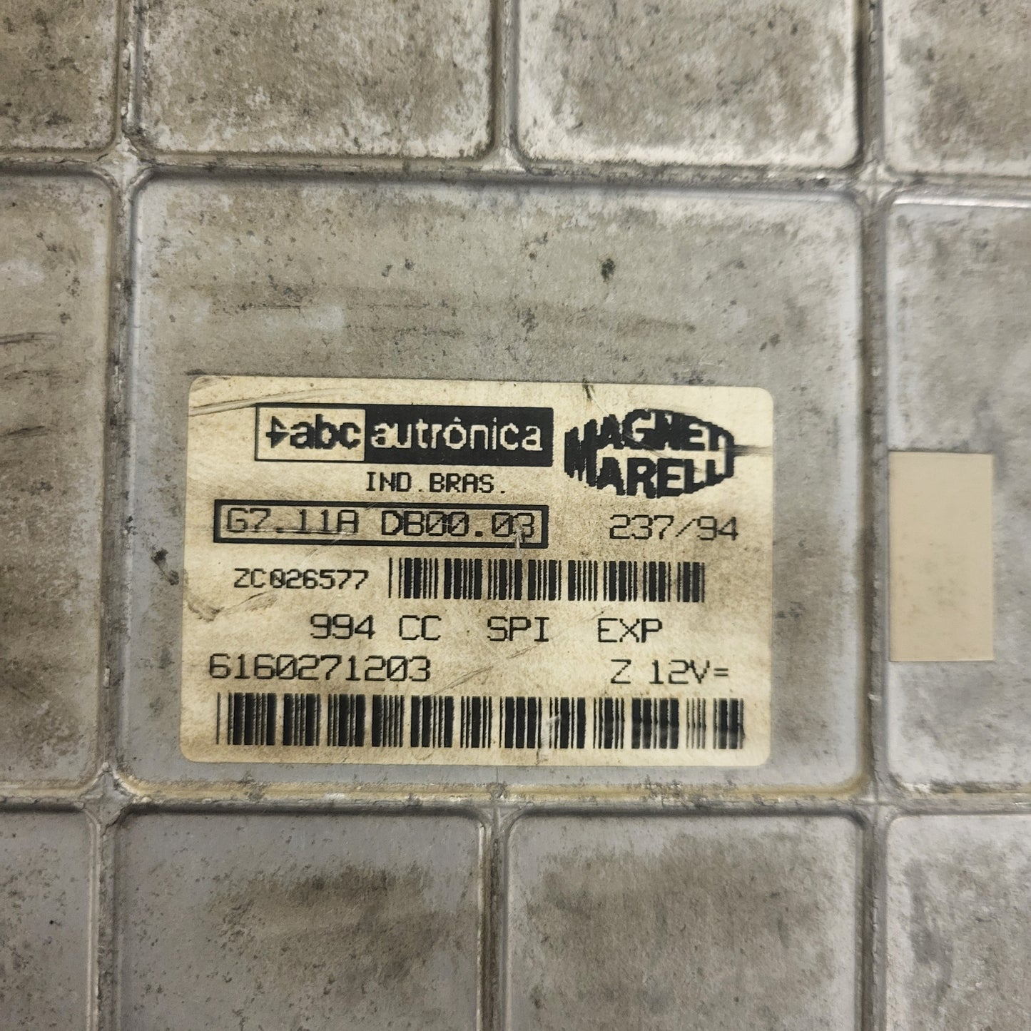 Fiat Uno ECU / G7.11A / 6160271203 / MAGNETI MARELLI