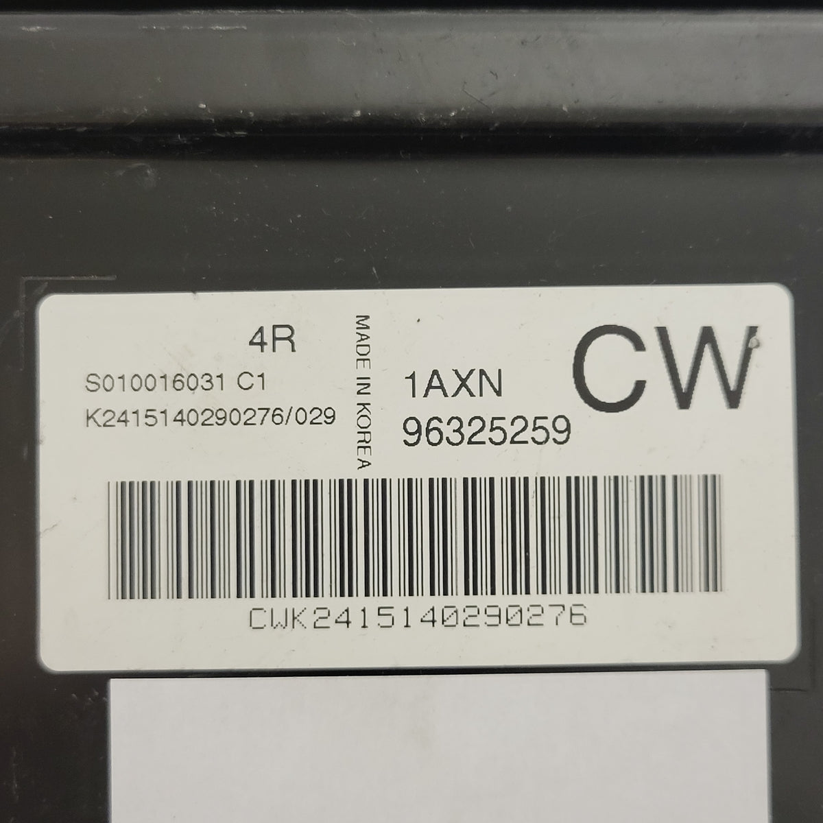DAEWOO MATIZ ECU / S010016031 / S010016031C1 / 96325259 / 1AXN - C40-21 - 2
