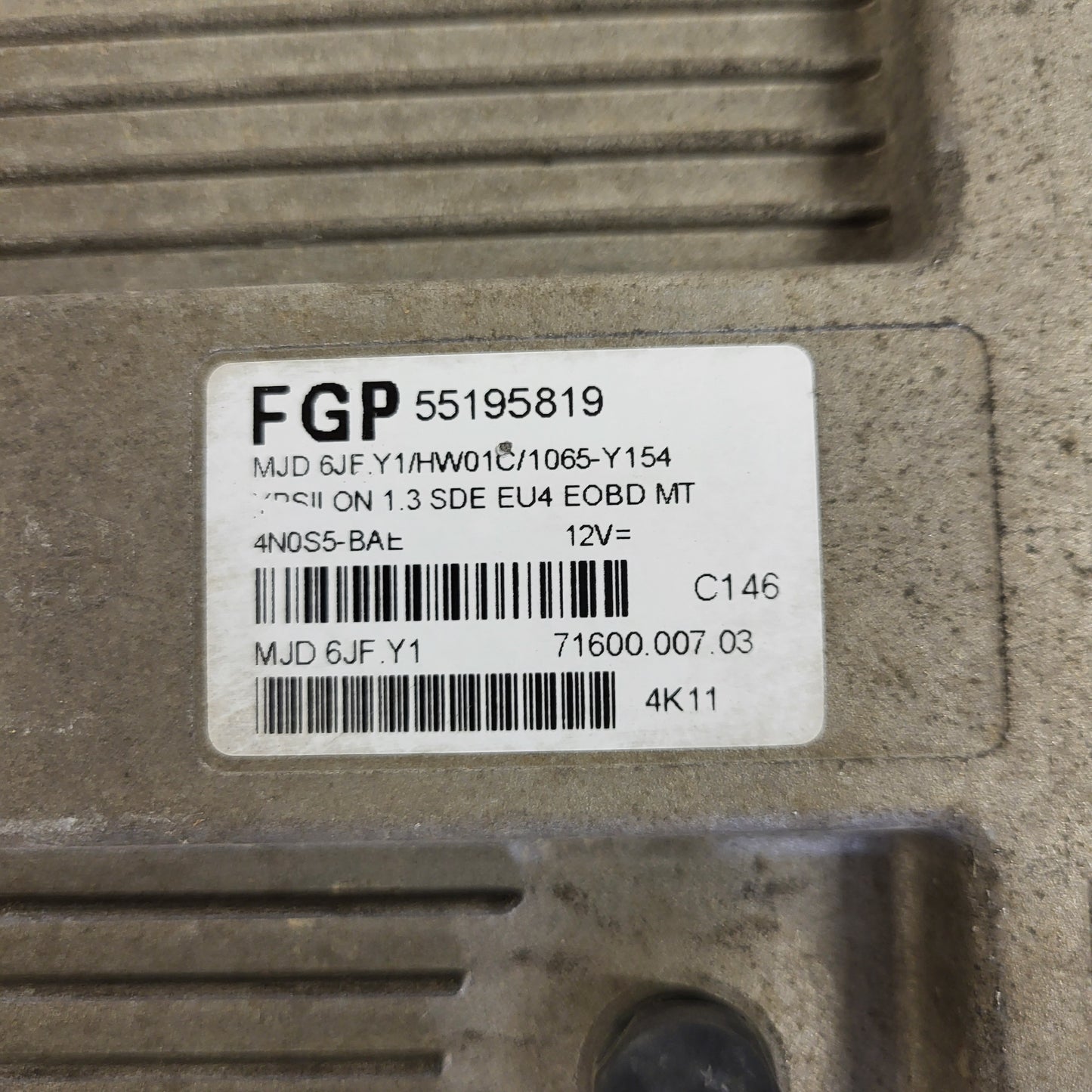 LANCIA Y 1.3 ECU / 55195819 / MJD6JF.Y1 / HW01C / 71600.007.03 MAGNETI MARELLI